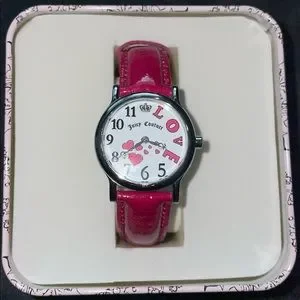 Vintage Juicy Couture Silver and Pink Watch JUICY COUTURE Double Wrap Leather and Crystal Vintage Watch  main image 3